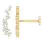Natural Diamond Cluster Crawler Earring for Helix Piercing