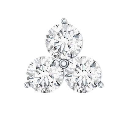 Tiny Moissanite Trio Flower Earring for Helix Piercing