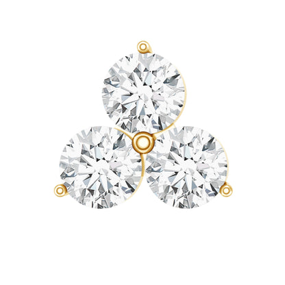 Tiny Moissanite Trio Flower Earring for Helix Piercing