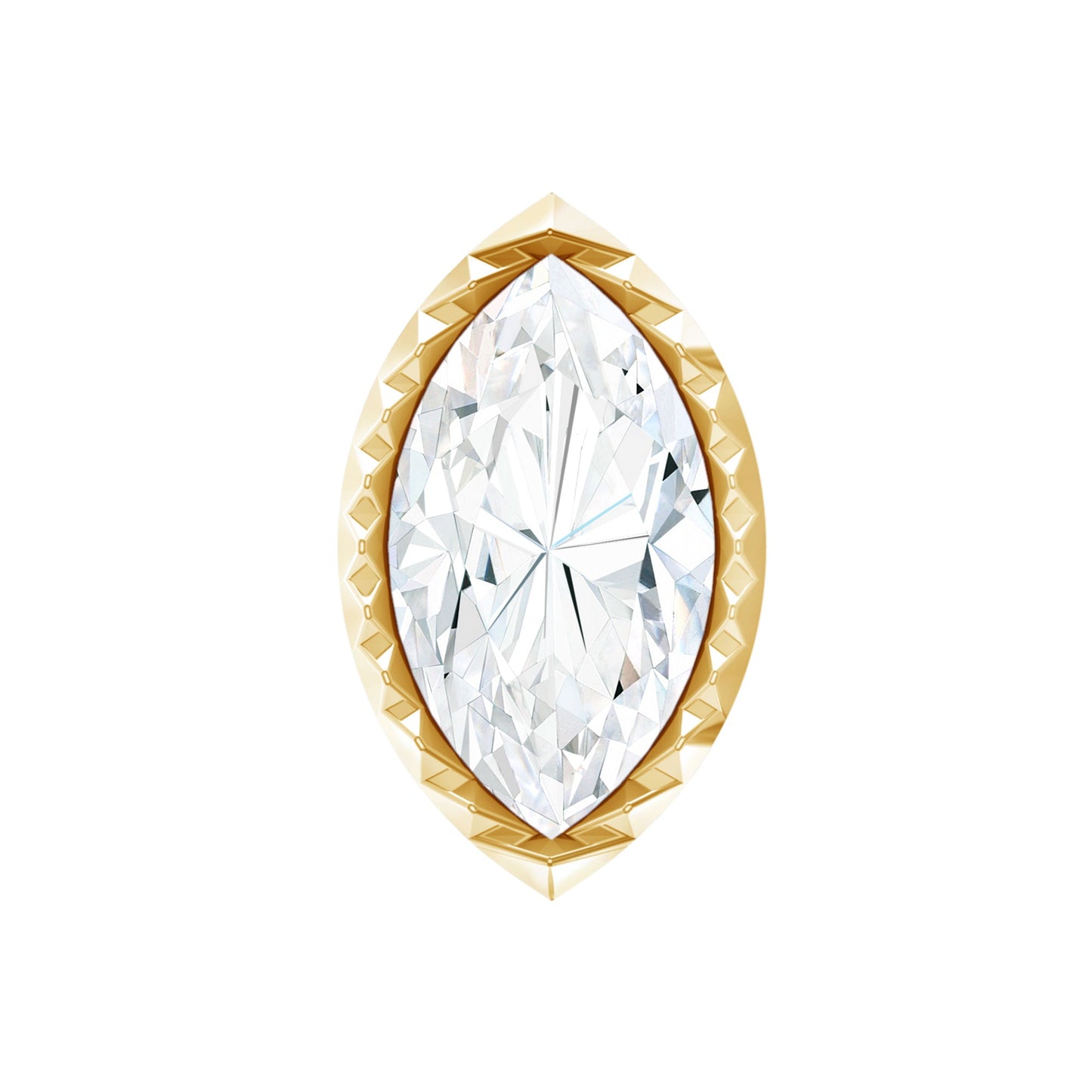 Marquise Moissanite Solitaire Tragus Earring in Bezel Setting