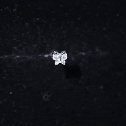 Natural Diamond Butterfly Earring for Cartilage Piercing