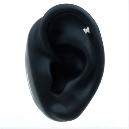 Natural Diamond Butterfly Earring for Cartilage Piercing