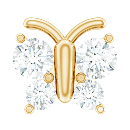 Natural Diamond Butterfly Earring for Cartilage Piercing