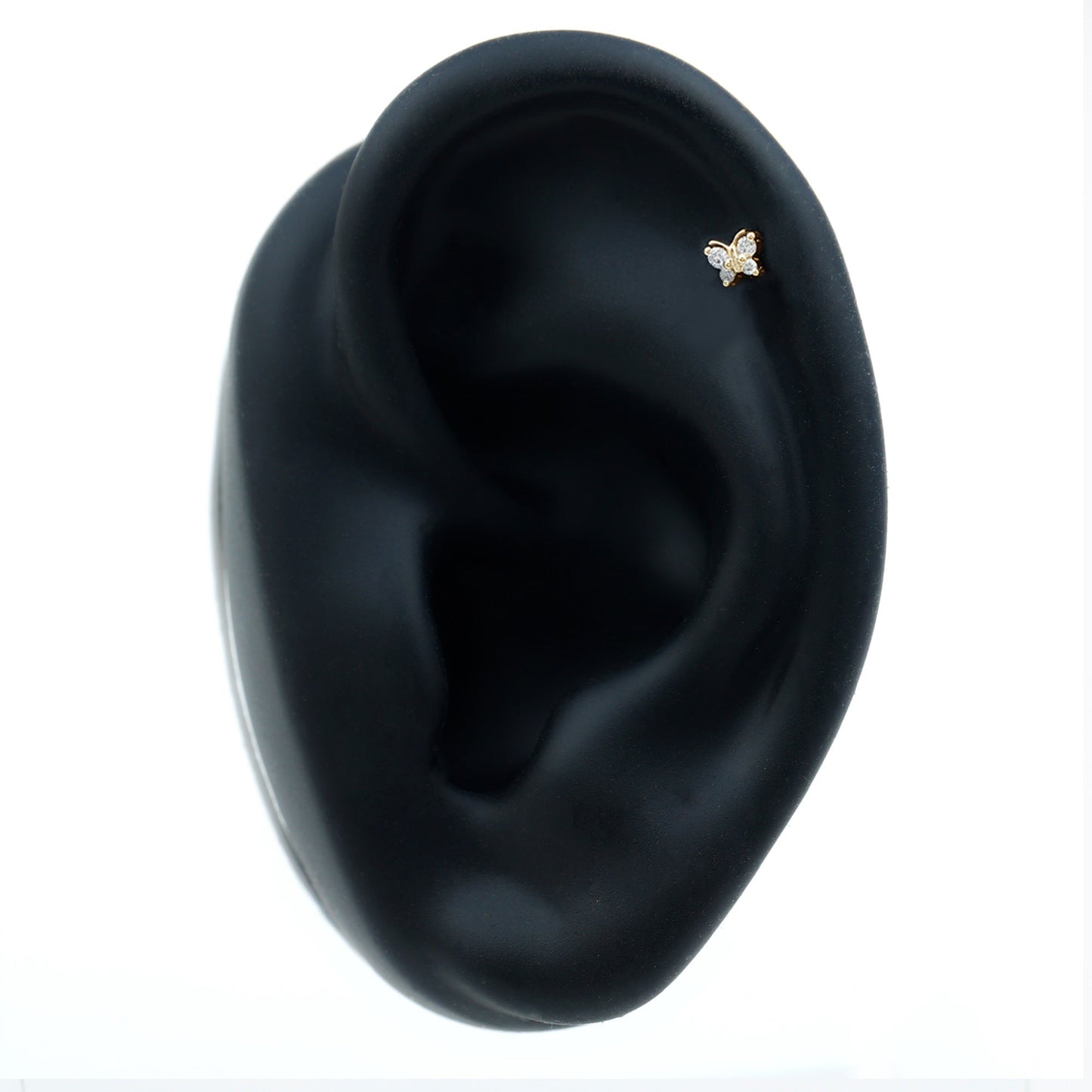 Natural Diamond Butterfly Earring for Cartilage Piercing