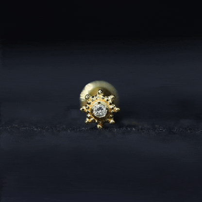 Minimal Diamond Cartilage Earring Stud with Flat Back