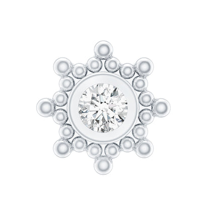 Minimal Diamond Cartilage Earring Stud with Flat Back