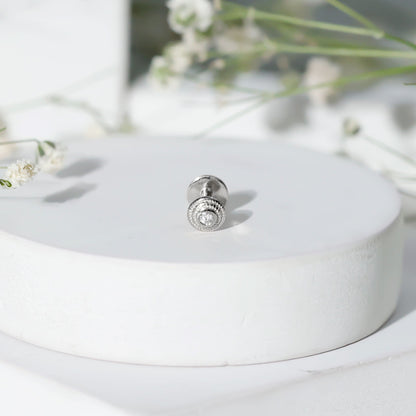 Minimal Diamond Conch Earring in Bezel Setting