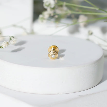 Minimal Diamond Conch Earring in Bezel Setting