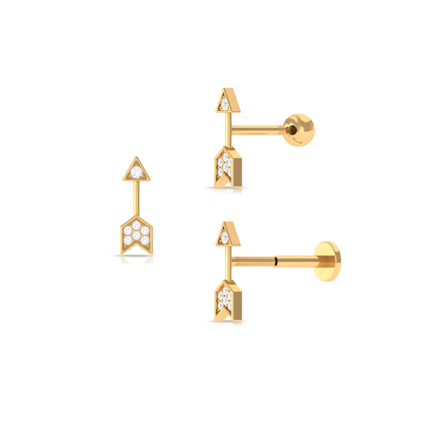 Minimalist Diamond Arrow Earring for Helix Piercing