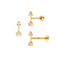 Genuine Diamond Arrow Earring for Helix Piercing