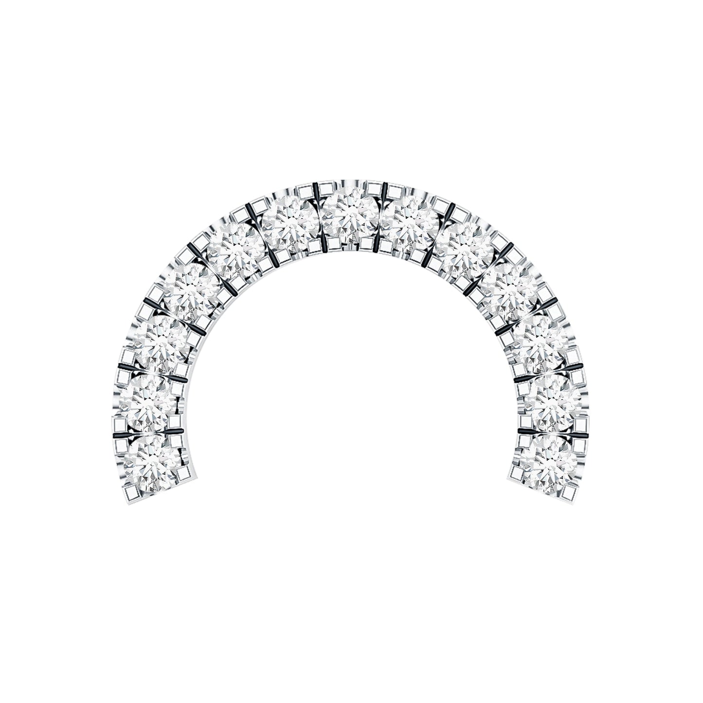 Moissanite Half Circle Earring for Helix Piercing