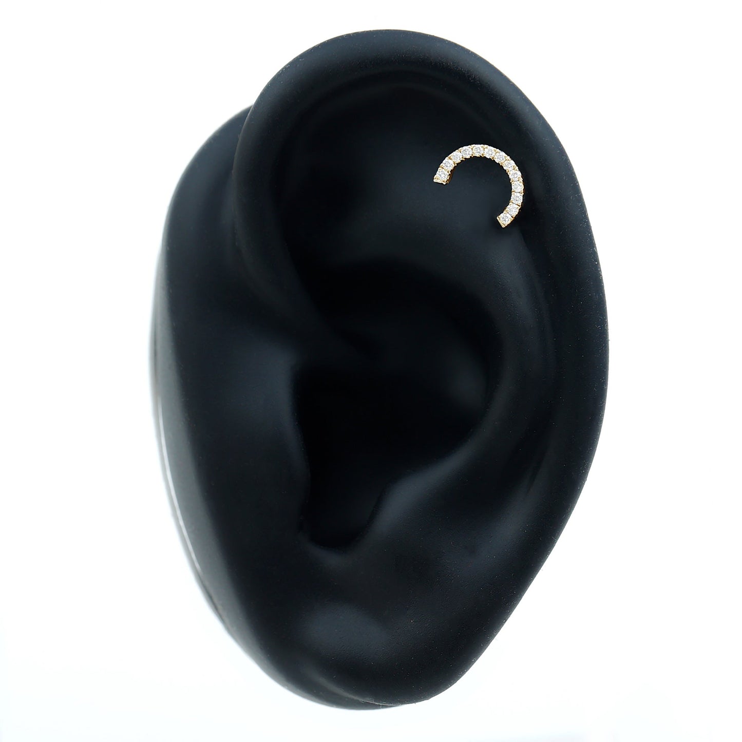 Moissanite Half Circle Earring for Helix Piercing
