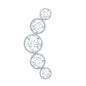 Bezel Set Moissanite Curved Helix Earring in Graduated Style