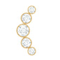 Bezel Set Moissanite Curved Helix Earring in Graduated Style