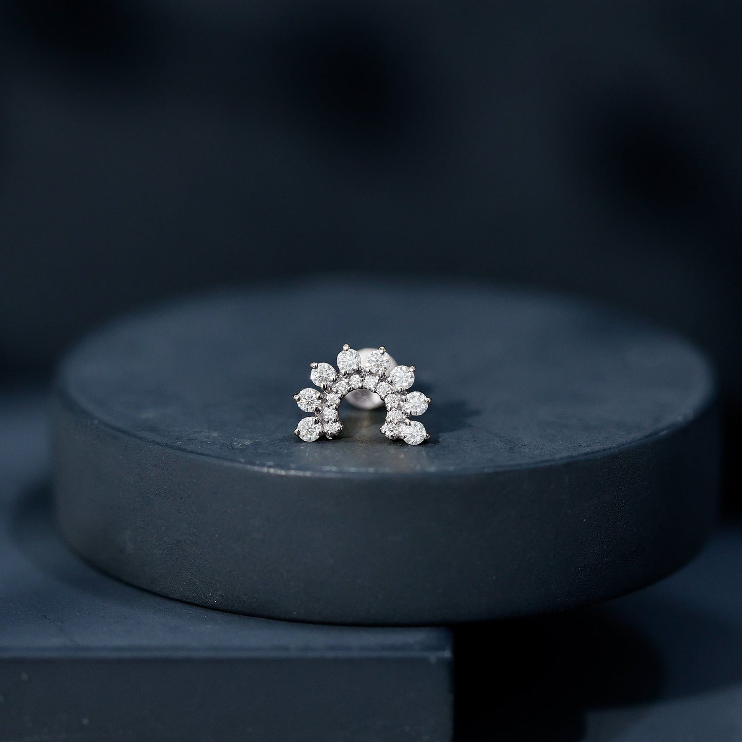 Princess Cut Moissanite Solitaire Conch Earring