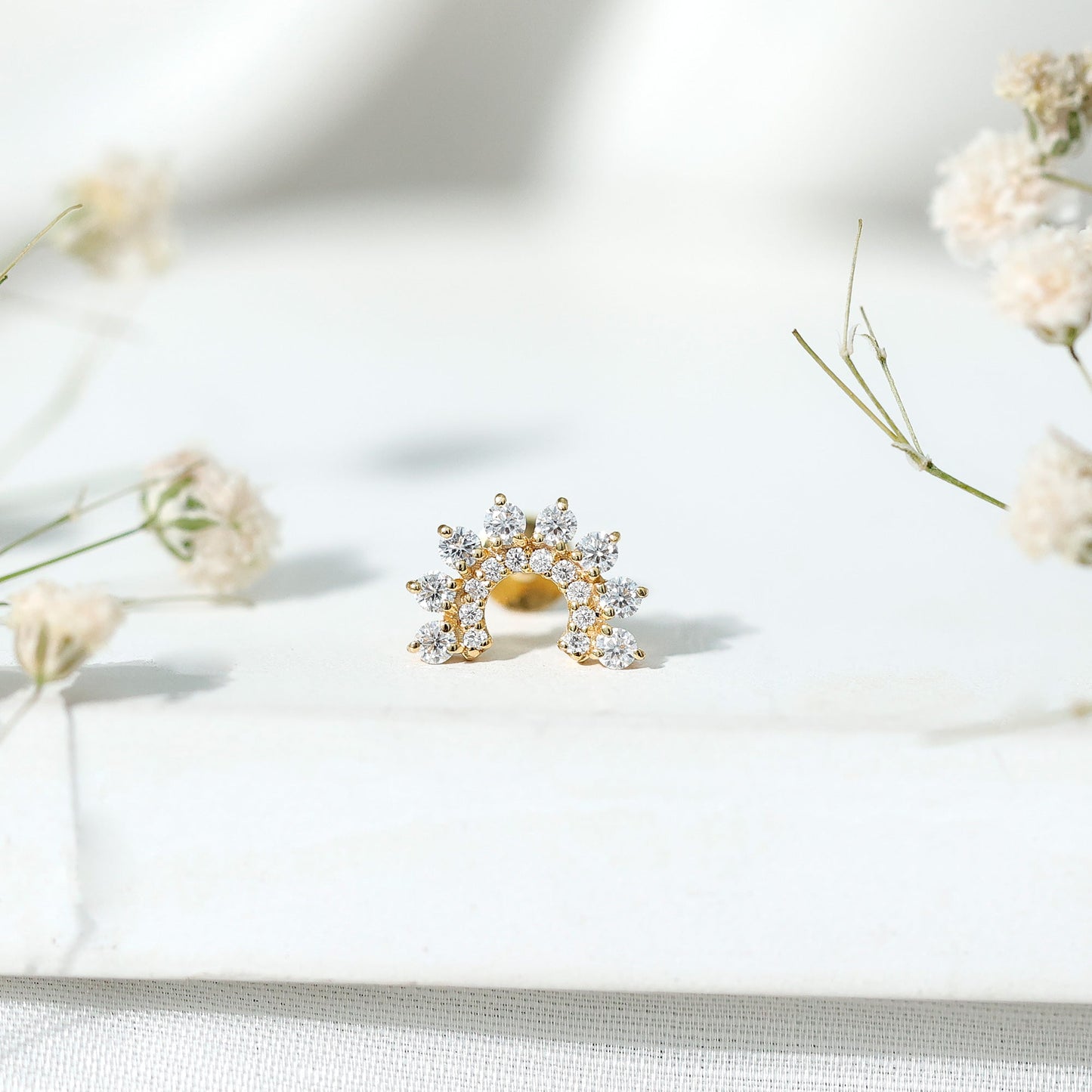 Princess Cut Moissanite Solitaire Conch Earring