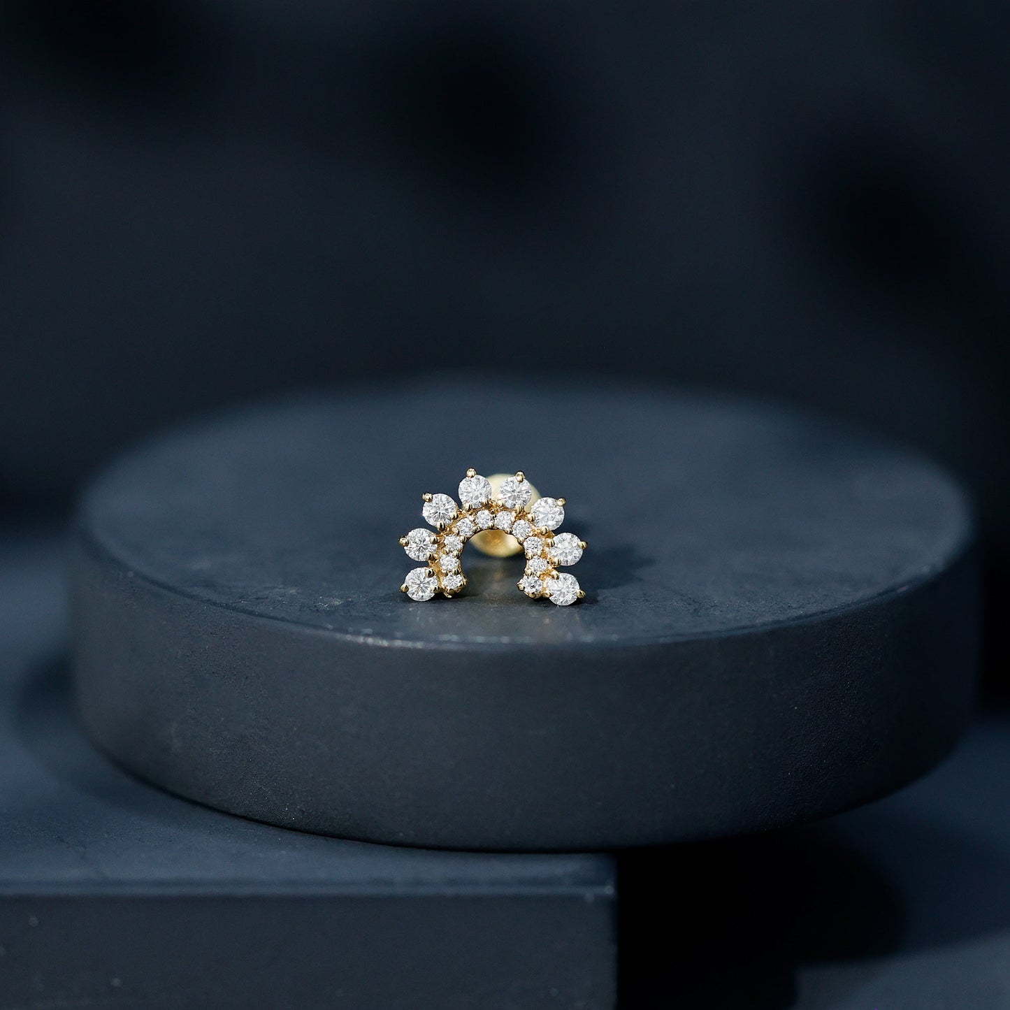Princess Cut Moissanite Solitaire Conch Earring