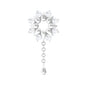 Moissanite Flower Chain Drop Earring for Cartilage Piercing