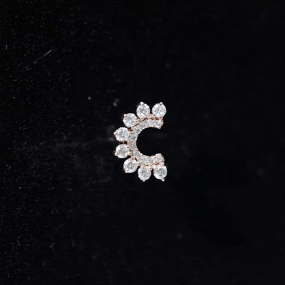 Certified Moissanite Cluster Curved Conch Earring