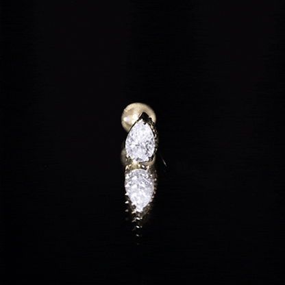 Pear Shaped Moissanite Solitaire Cartilage Earring