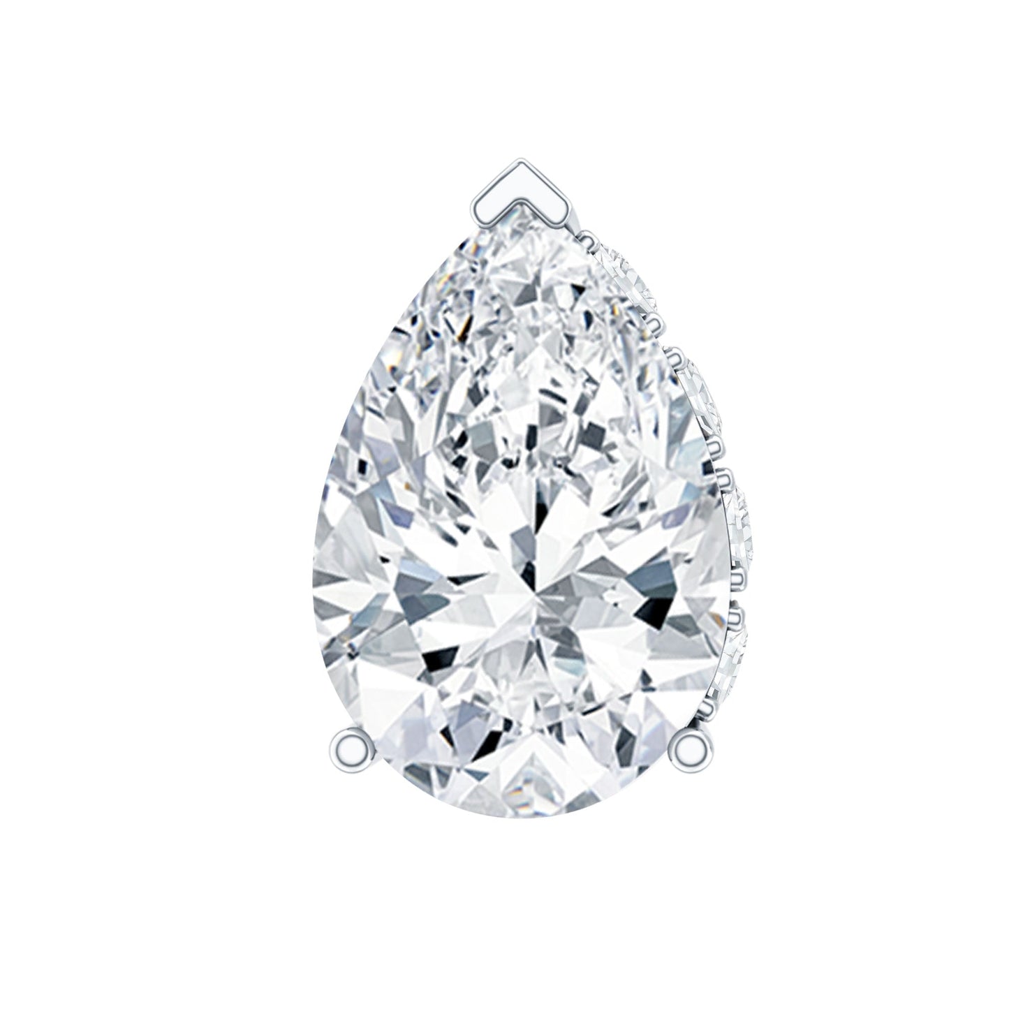 Pear Shaped Moissanite Solitaire Cartilage Earring