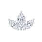 Marquise Cut Diamond Lotus Flower Earring for Helix Piercing