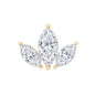 Marquise Cut Diamond Lotus Flower Earring for Helix Piercing