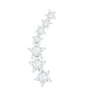 Graduated Diamond Star Crawler Earring for Helix Piercing