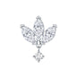 Real Diamond Lotus Flower Drop Earring for Cartilage Piercing