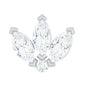 Certified Marquise Moissanite Lotus Flower Earring for Helix Piercing