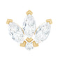 Certified Marquise Moissanite Lotus Flower Earring for Helix Piercing