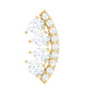 Pear and Round Moissanite Curved Cartilage Earring