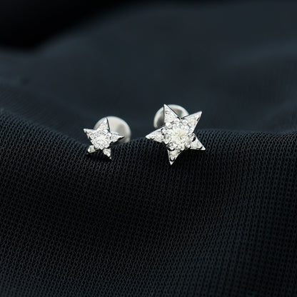 Minimalist Diamond Star Earring for Tragus Piercing