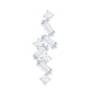 Baguette and Round Moissanite Cartilage Earring With Certificate
