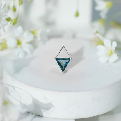 Triangle London Blue Topaz Geometric Earring