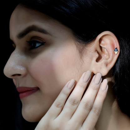 Triangle London Blue Topaz Geometric Earring