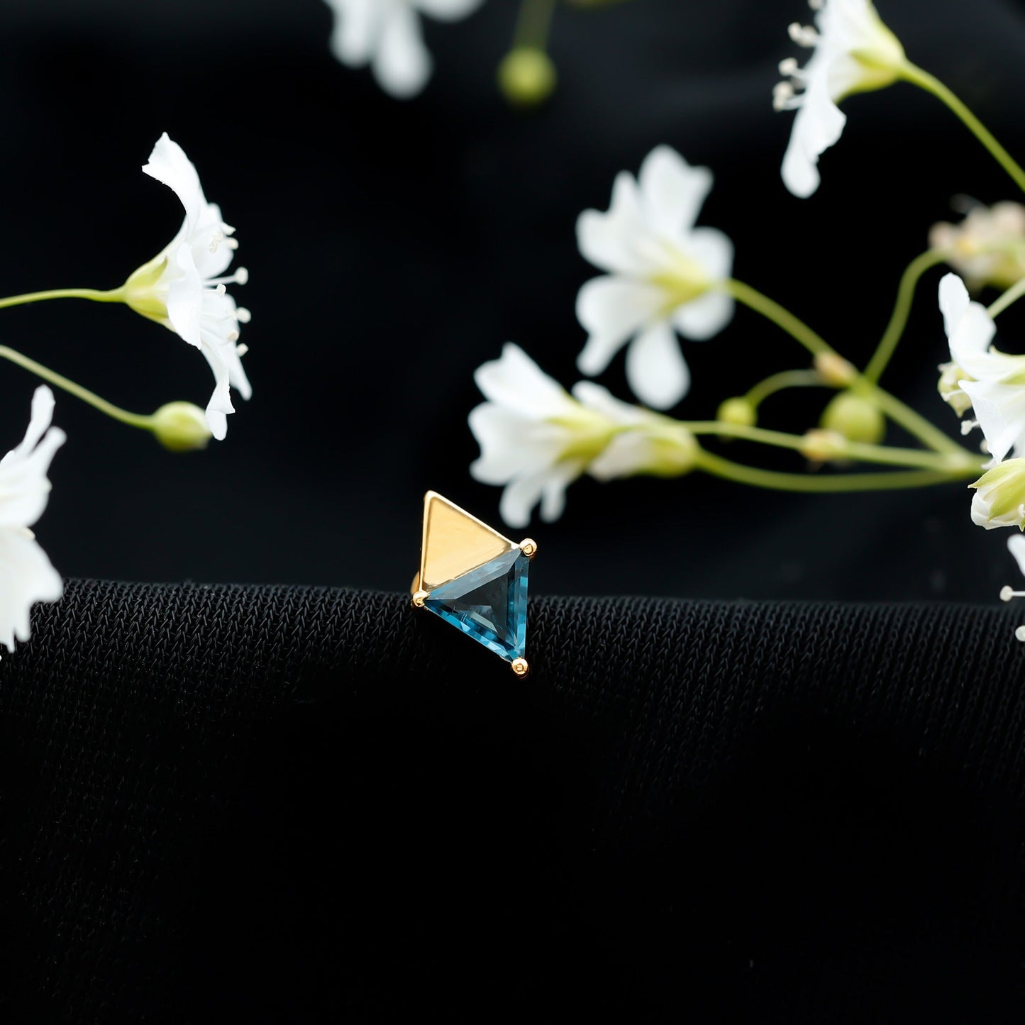 Triangle London Blue Topaz Geometric Earring