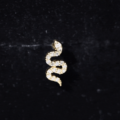 Unique Moissanite Snake Crawler Cartilage Earring
