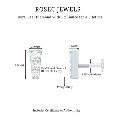 Minimal Diamond Unique Earring for Tragus Piercing