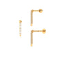 Minimalist Diamond Line Bar Earring for Helix Piercing