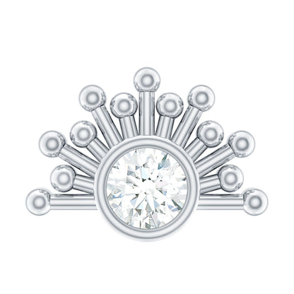 Bezel Set Diamond Sunburst Earring for Helix Piercing