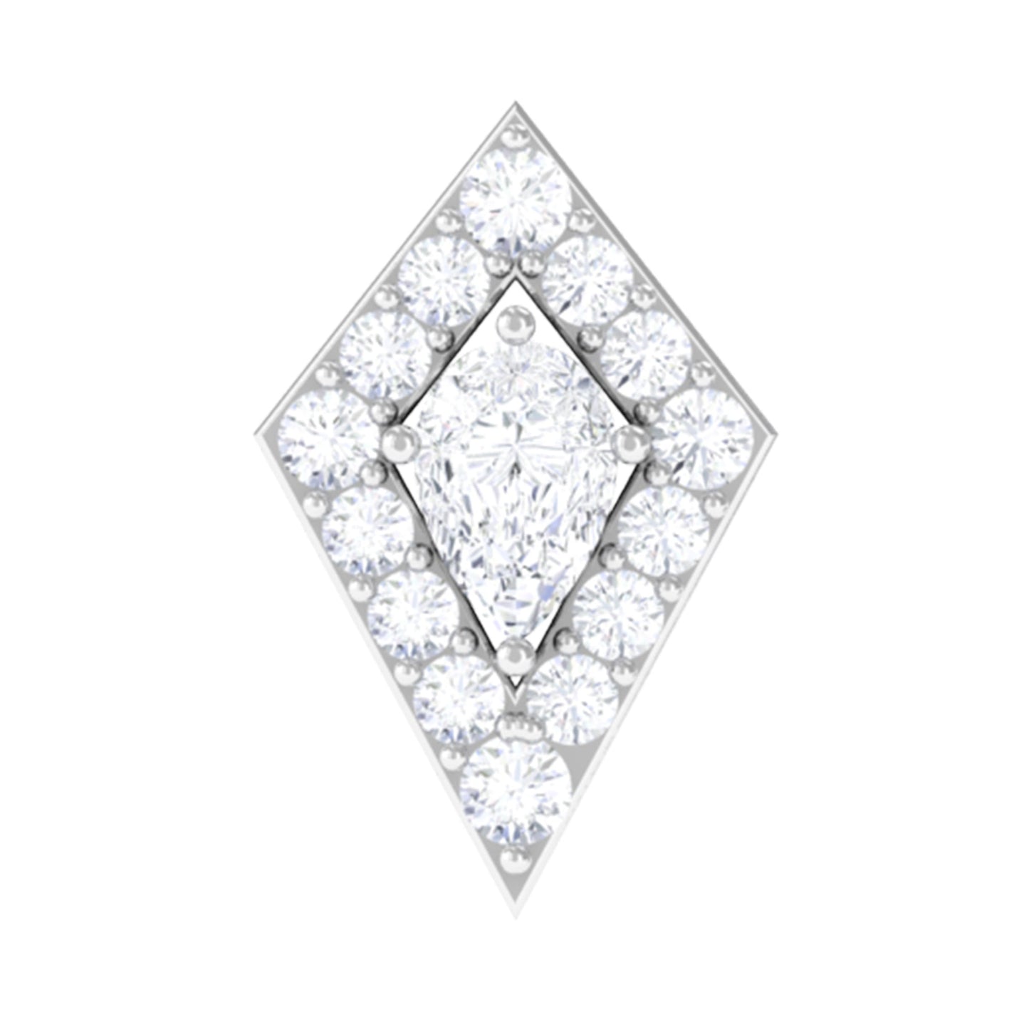 Unique Moissanite Kite Earring for Cartilage Piercing