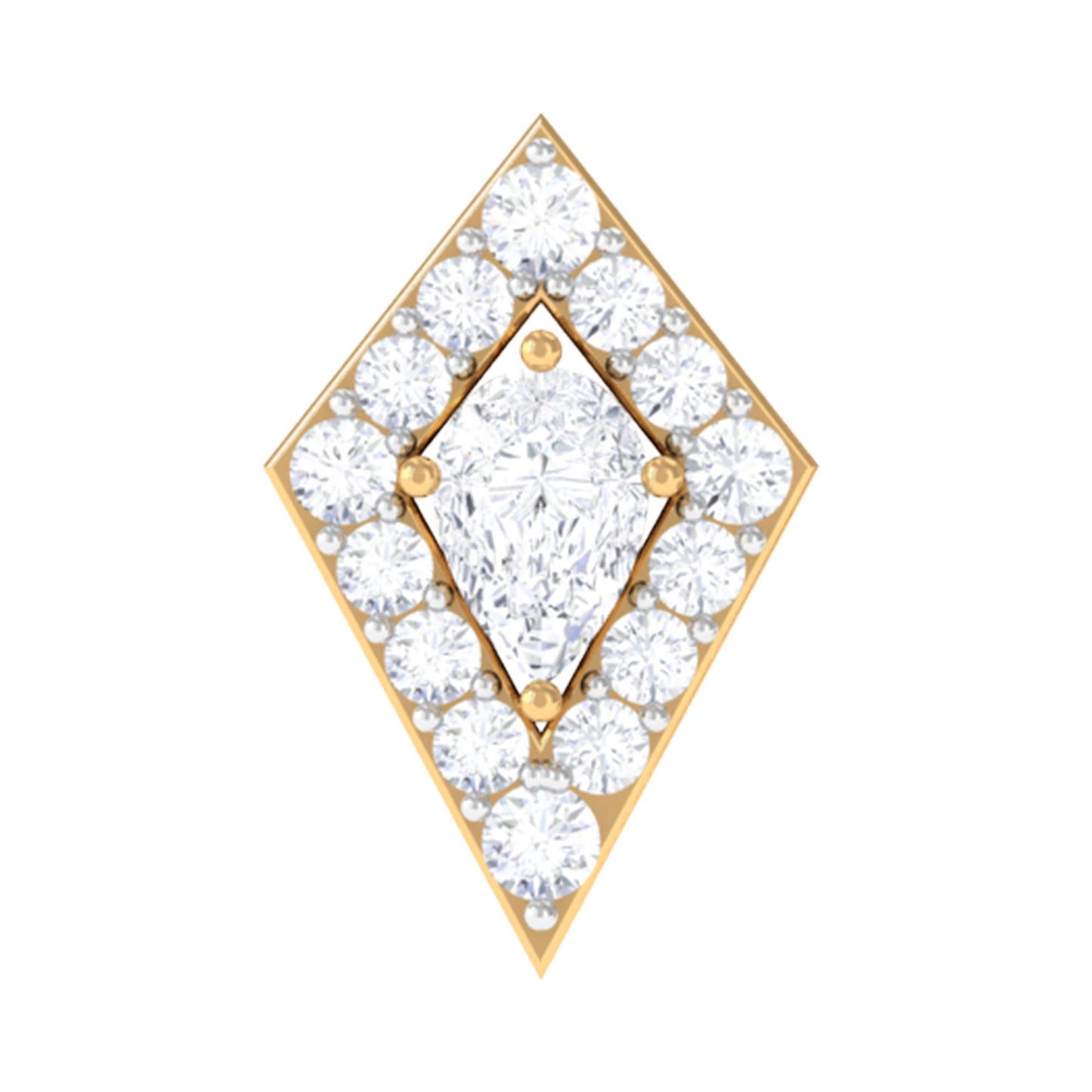 Unique Moissanite Kite Earring for Cartilage Piercing