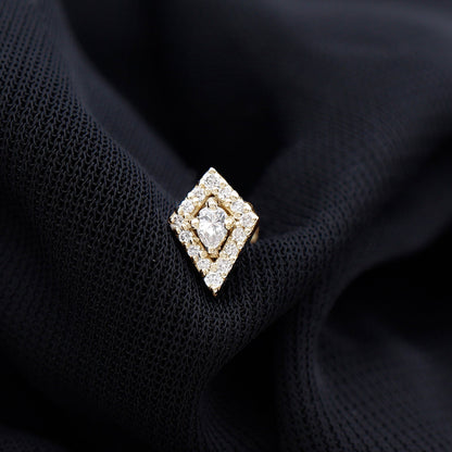 Unique Moissanite Kite Earring for Cartilage Piercing