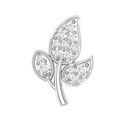 Dainty Moissanite Leaf Earring for Cartilage Piercing