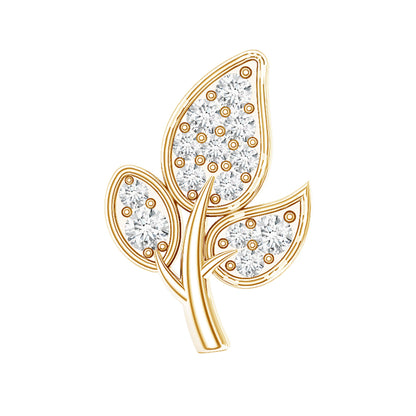 Dainty Moissanite Leaf Earring for Cartilage Piercing