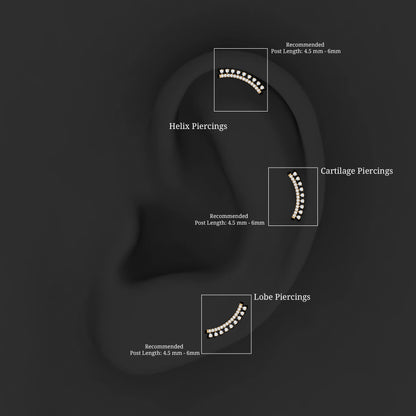 Certified Moissanite Curved Crawler Earring