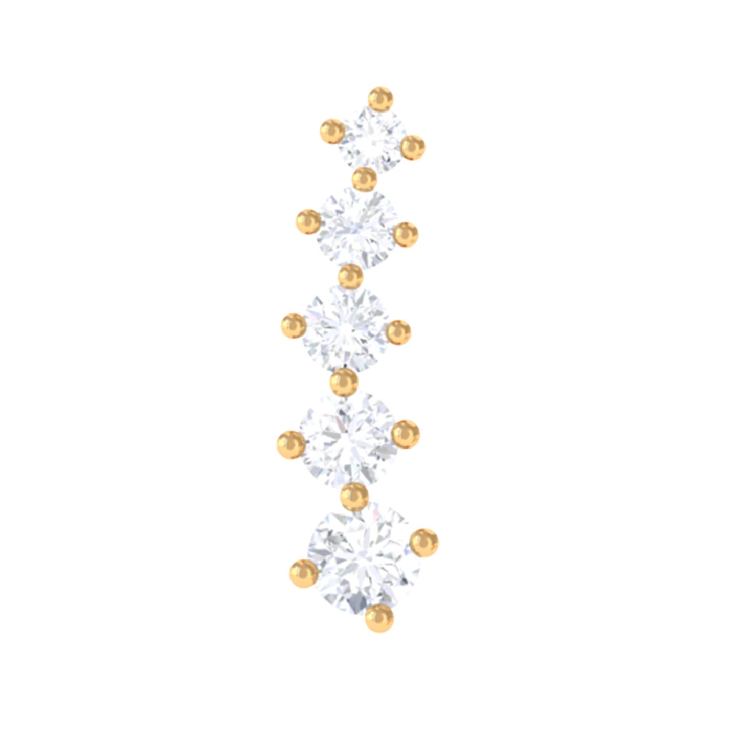 Minimal Moissanite Crawler Earring For Helix Piercing