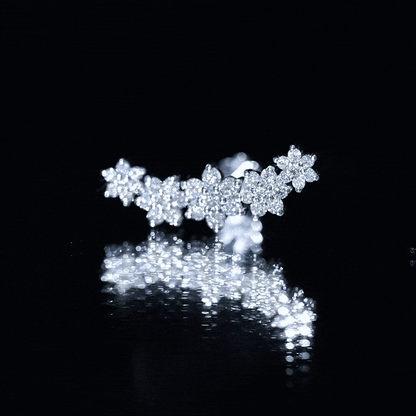 Diamond Flower Ear Crawler Earring