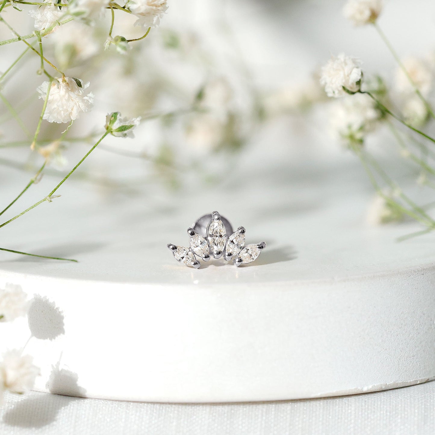 Certified Marquise Cut Diamond Helix Earring for Women